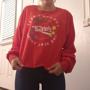 🔵 Coca Cola long sleeve red crop top shirt 🥤